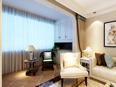 济南福景佳苑126平欧式风格家庭装修设计案例