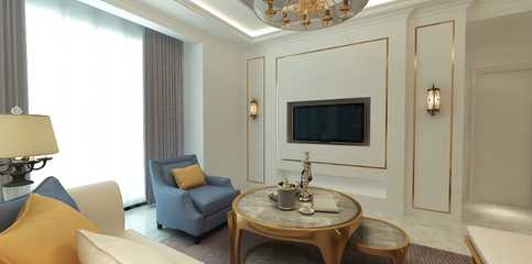 济南鲁能领秀城1室1厅1卫94㎡欧式_设计作品_焦点家居_设计效果图_家庭装修设计