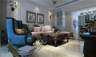 济南绿城百合花园美式风格三居室装修效果图 139平米22万装修设计案例 济南房天下家居装修网