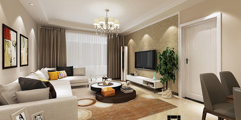 【济南生活家家居装饰】幸福花园3室1厅2卫125㎡现代简约_设计作品_焦点家居_设计效果图_家庭装修设计