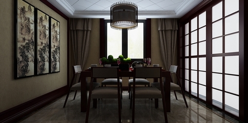 【济南业之峰】金鸡岭别墅6室4厅3卫296㎡中式装修效果赏析_设计作品_焦点家居_设计效果图_家庭装修设计