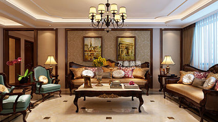 济南万泰装饰东城逸家180平新中式风格装修设计案例