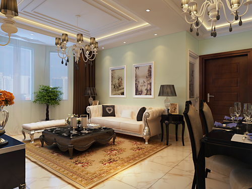 简欧风格二居室90平米7万 映月清水湾装修案例 济南房天下家居装修网
